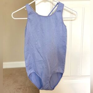Girls Blue Ballet One Piece with Criss Cross Back